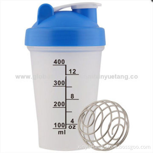 400mL Clear Drinking Shaker Bottle with Blender BallNew